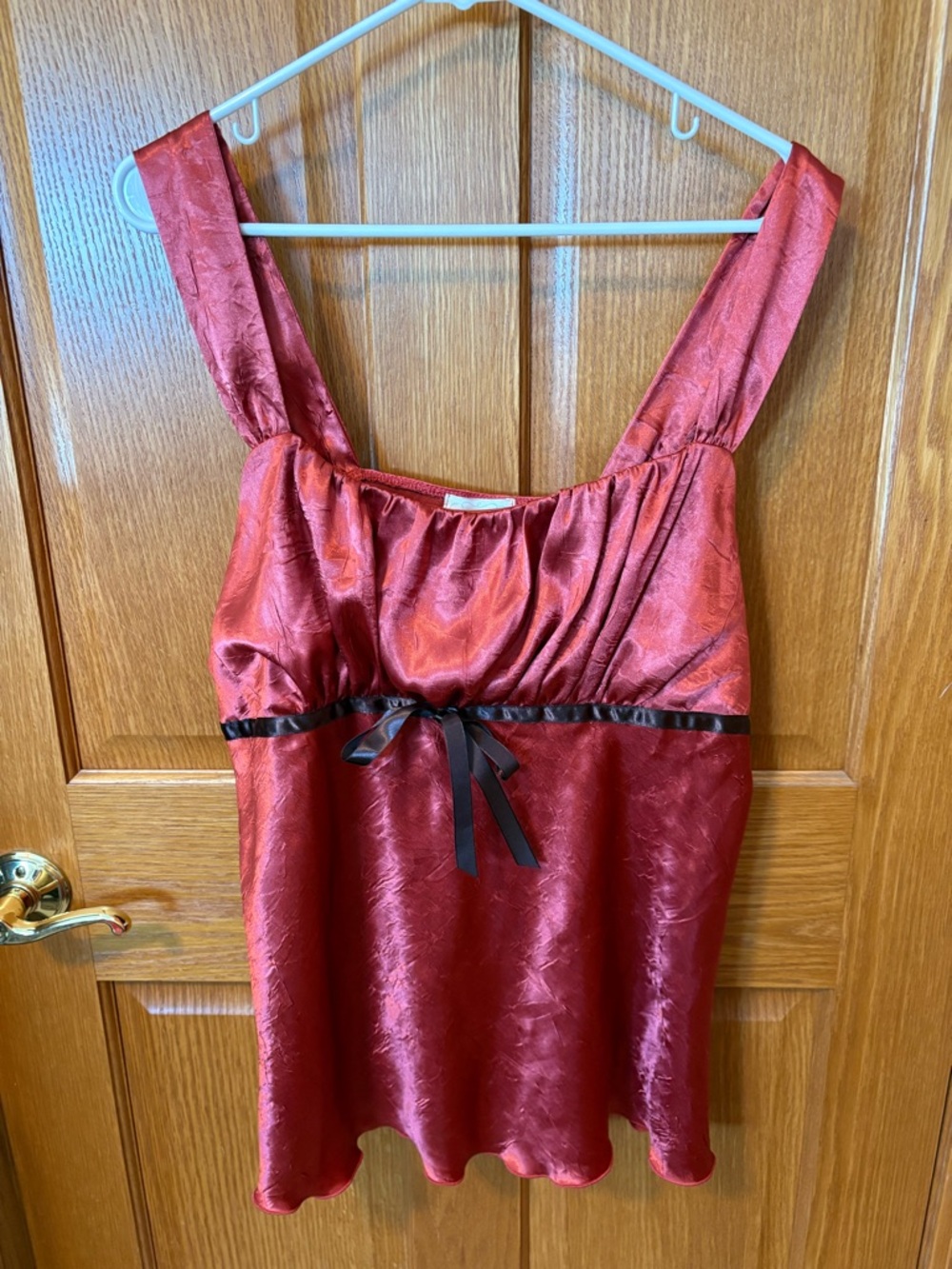 Satin Camisole with Black Ribbon Accent Size 2 - Maurice’s